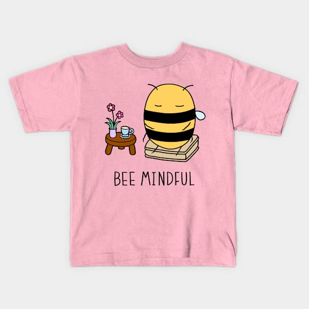 Bee Mindful - Soft Pink Kids T-Shirt by ImperfectLife